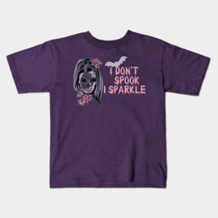 I dont spook I sparkle girl skull halloween gift Kids T-Shirt